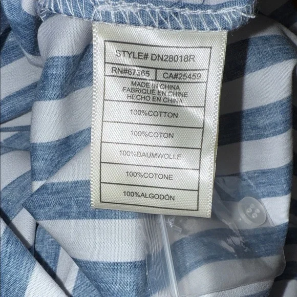 Steve Madden Navy and White Striped Oversize Maxi Painters Shirt Dress Women’s M - Picture 7 of 7